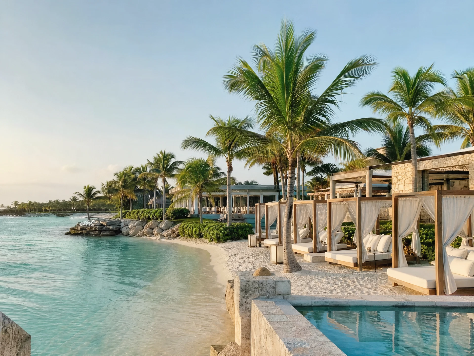Resort coastline used as a visual preview for the interactive map